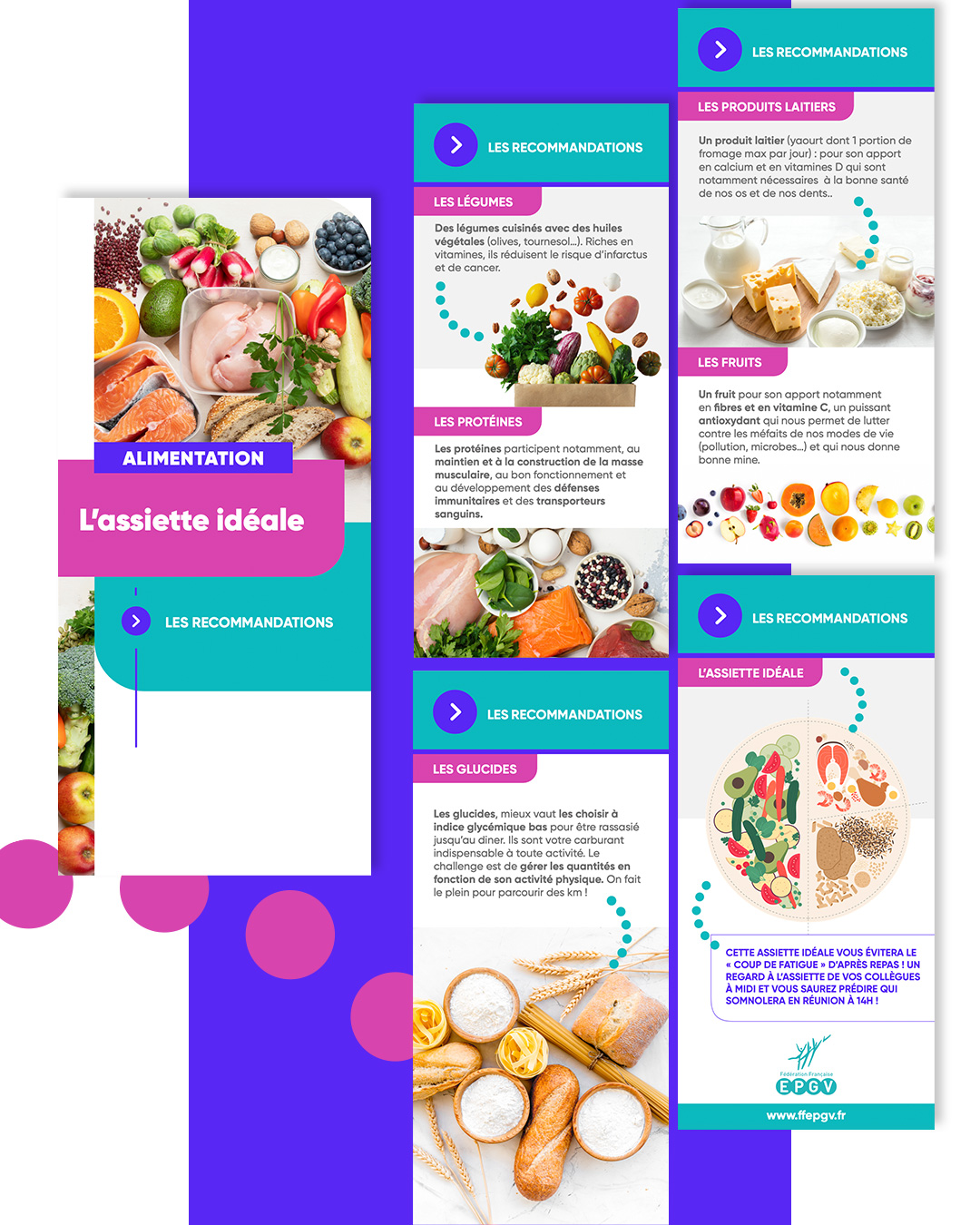 ligne graphique fiches alimentation - application mobile